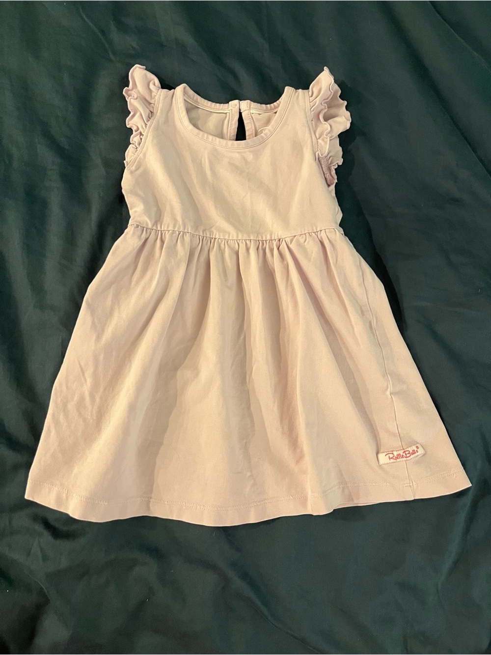 Ruffle Butts Soft Light Pink Cotton Toddler Girls' Ruffle Sleeve Dress 18-24 Mon